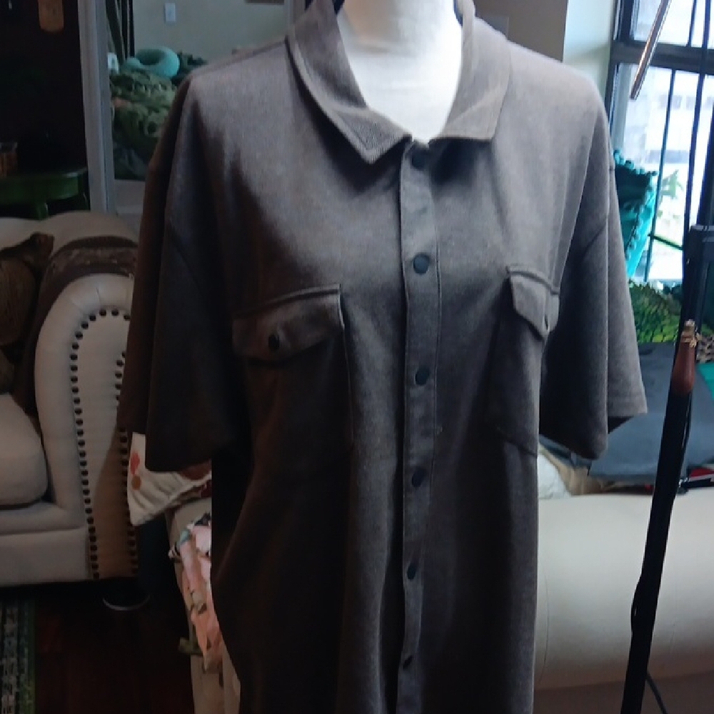 Men's Casual Button Down Shirt - Brown